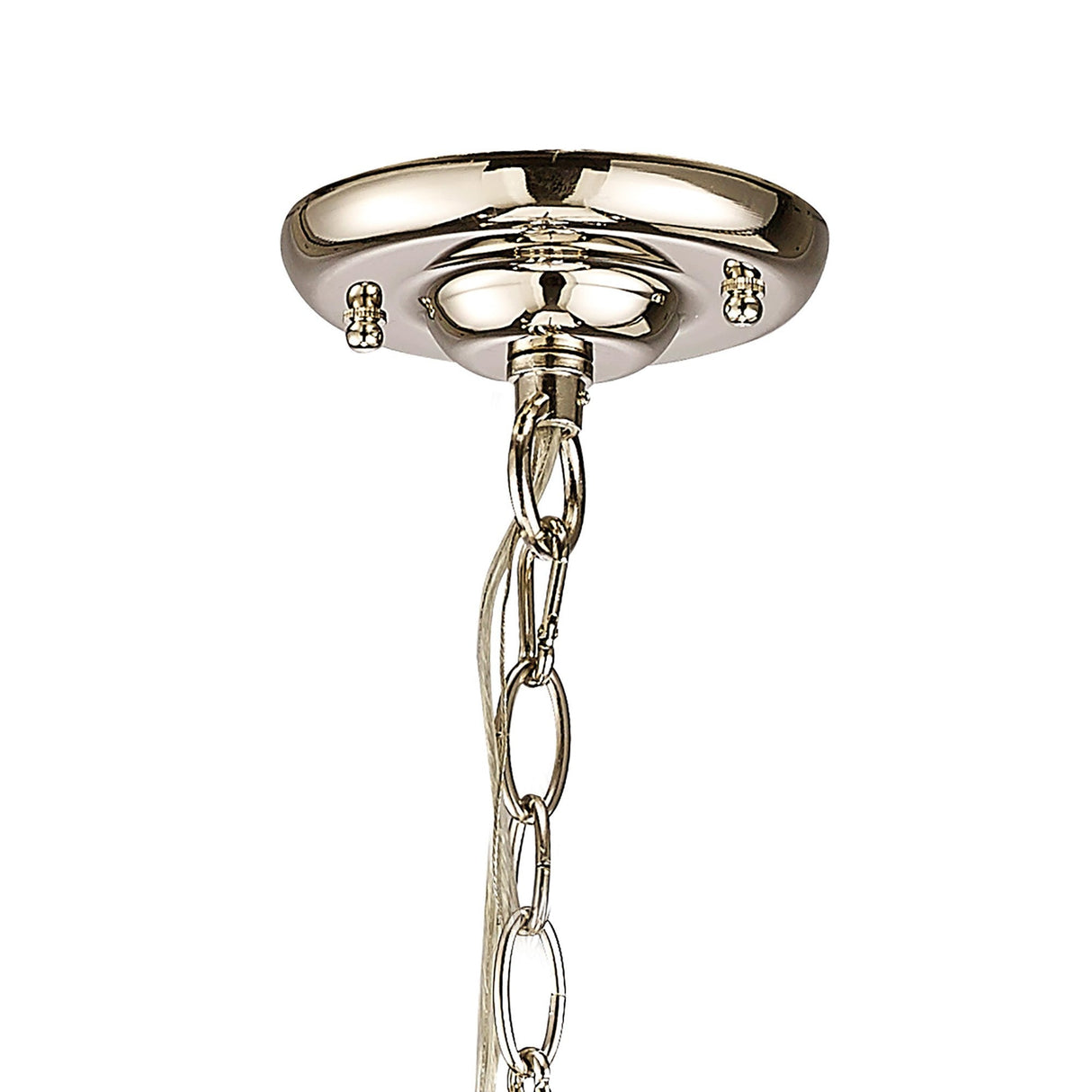 Hilton 60cm Pentagonal 5 Light Wood Chandelier - Nickel & Taupe