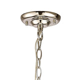 Hilton 60cm Pentagonal 5 Light Wood Chandelier - Nickel & Taupe