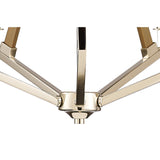 Hilton 60cm Pentagonal 5 Light Wood Chandelier - Nickel & Taupe