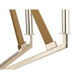 Hilton 60cm Pentagonal 5 Light Wood Chandelier - Nickel & Taupe