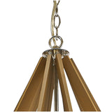 Hilton 112cm Decagonal 10 Light Wood Chandelier - Nickel & Taupe