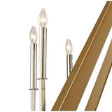 Hilton 112cm Decagonal 10 Light Wood Chandelier - Nickel & Taupe