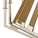 Hilton 112cm Decagonal 10 Light Wood Chandelier - Nickel & Taupe