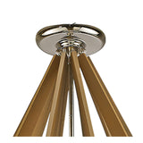Hilton 112cm Decagonal 10 Light Wood Chandelier - Nickel & Taupe