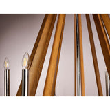 Hilton 121cm 2 Tier 18 Light Wood Chandelier - Nickel & Taupe