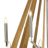 Hilton 121cm 2 Tier 18 Light Wood Chandelier - Nickel & Taupe