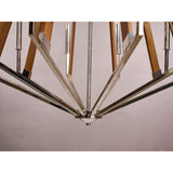 Hilton 121cm 2 Tier 18 Light Wood Chandelier - Nickel & Taupe