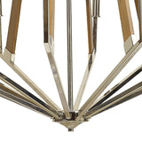 Hilton 121cm 2 Tier 18 Light Wood Chandelier - Nickel & Taupe