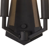 Hilton 2 Light Wood Wall Light - Black & Dark Grey