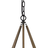 Hilton 30cm Tetragonal 3 Light Wood Chandelier - Black & Dark Grey