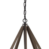 Hilton 81cm Octagonal 8 Light Wood Chandelier - Black & Dark Grey
