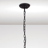 Hilton 81cm Octagonal 8 Light Wood Chandelier - Black & Dark Grey