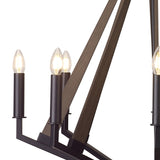 Hilton 81cm Octagonal 8 Light Wood Chandelier - Black & Dark Grey