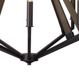 Hilton 81cm Octagonal 8 Light Wood Chandelier - Black & Dark Grey