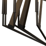 Hilton 121cm 2 Tier 18 Light Wood Chandelier - Black & Dark Grey