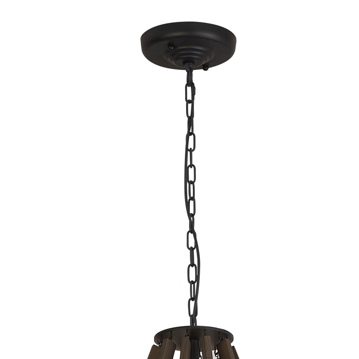 Hilton 121cm 2 Tier 18 Light Wood Chandelier - Black & Dark Grey