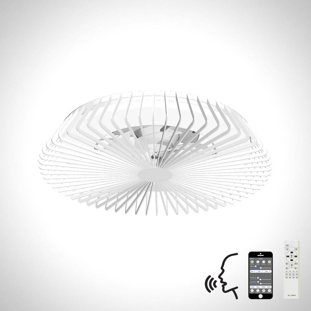 Himalaya CCT Dimmable LED Ceiling Retractable Fan Light With Remote, APP & Voice Control - White