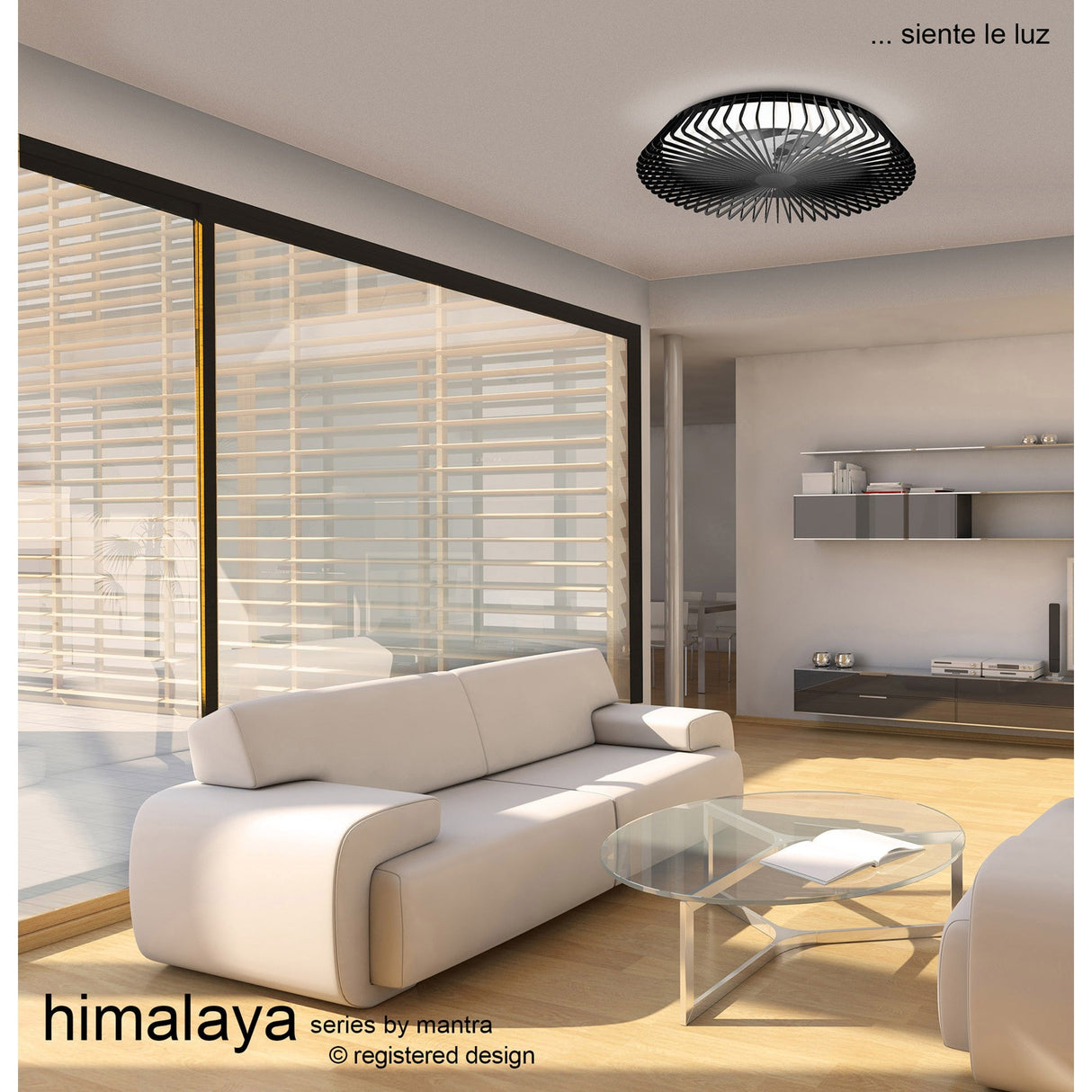 Himalaya CCT Dimmable LED Ceiling Retractable Fan Light With Remote, APP & Voice Control - Black