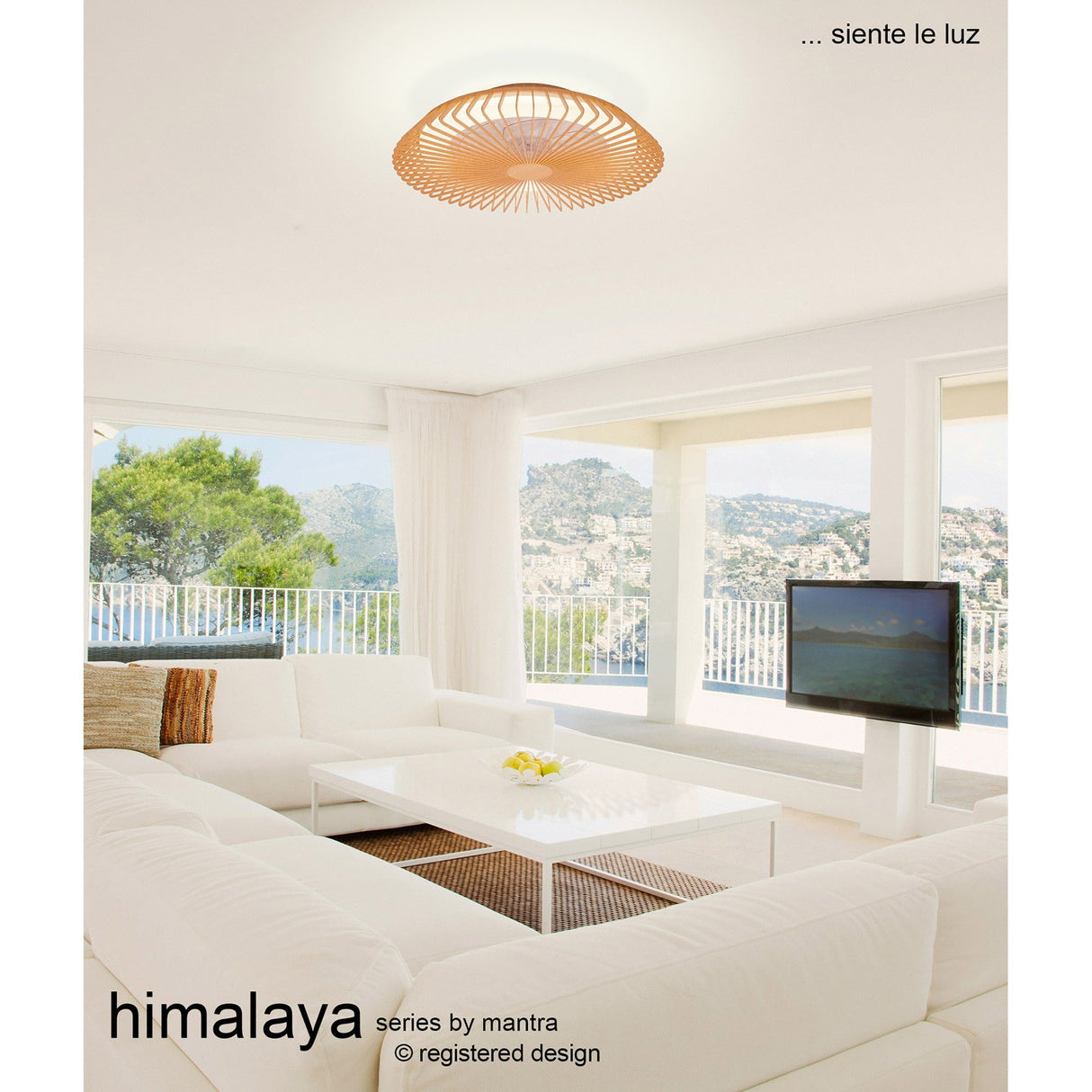 Himalaya CCT Dimmable LED Ceiling Retractable Fan Light With Remote, APP & Voice Control - Brown