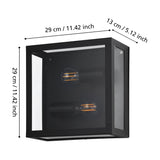 Hirbessa 2 Light Outdoor Wall Light 29cm - Black