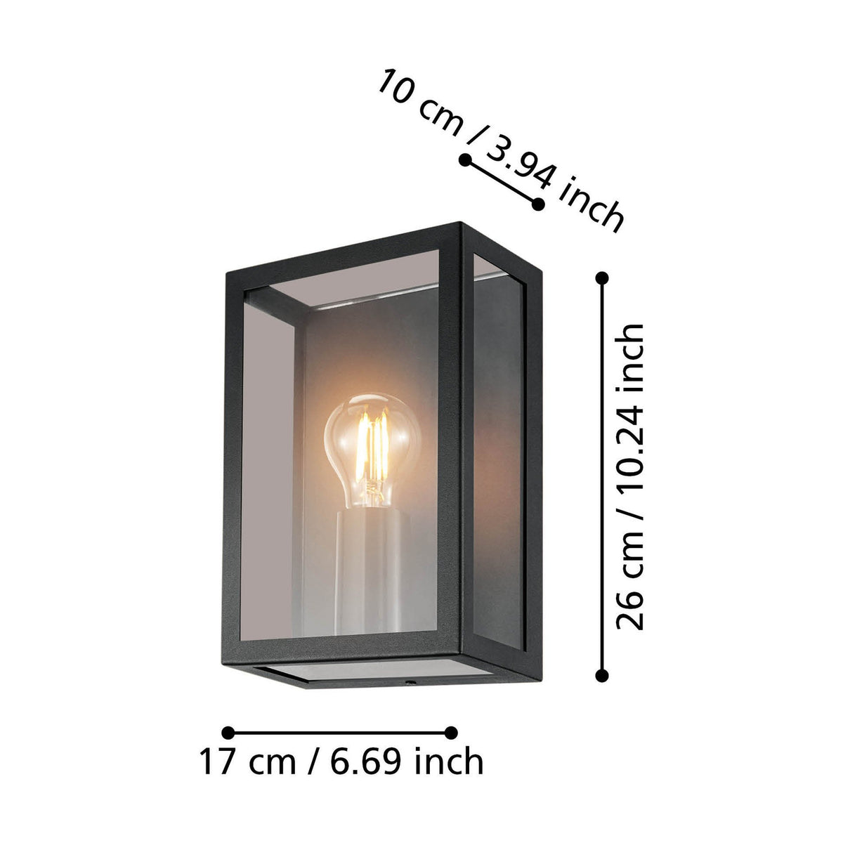 Hirbessa Outdoor Wall Light 40W - Black