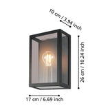 Hirbessa Outdoor Wall Light 40W - Black