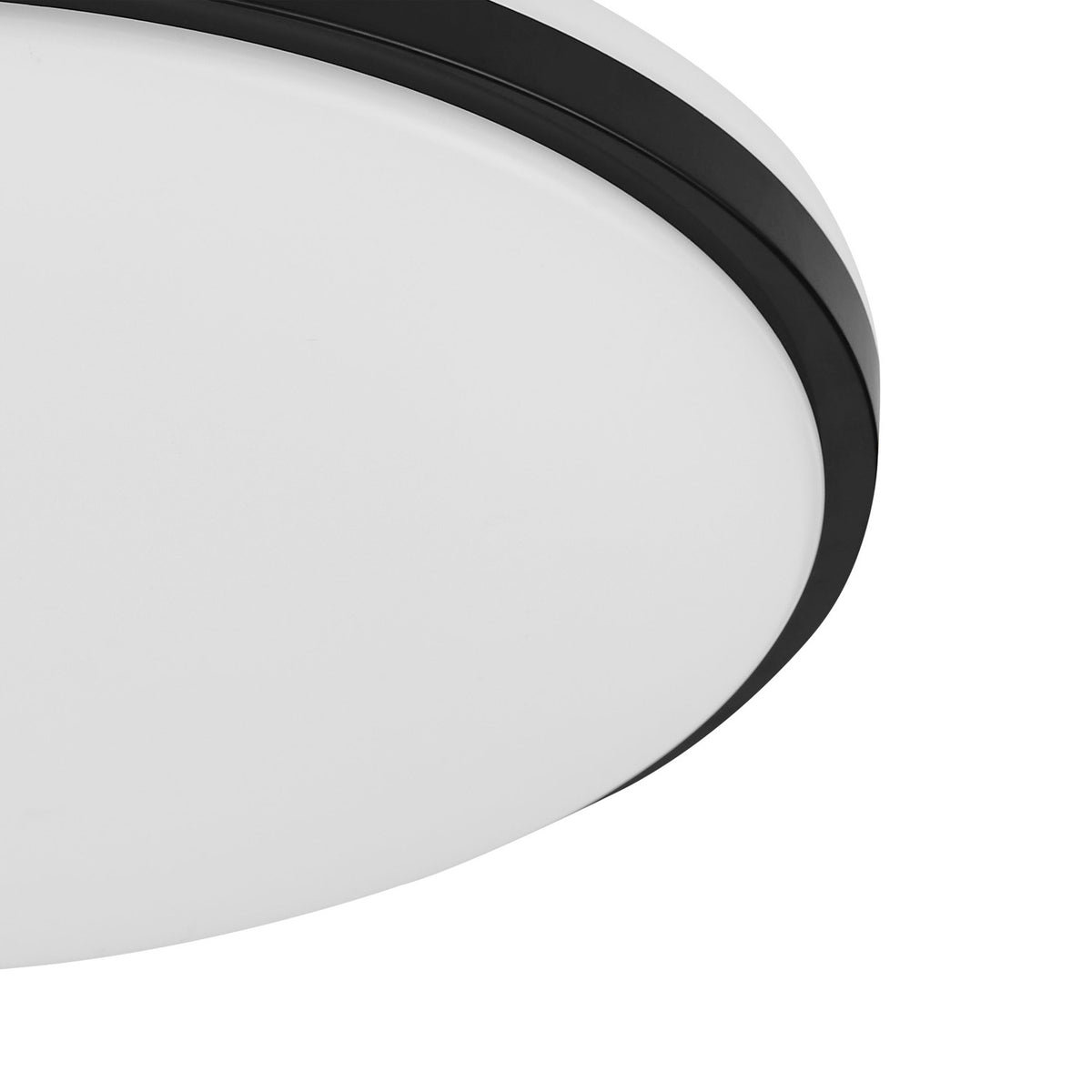 Hirnette LED Flush Ceiling Light - White & Black