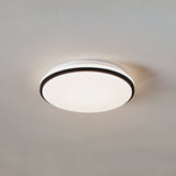 Hirnette LED Flush Ceiling Light - White & Black