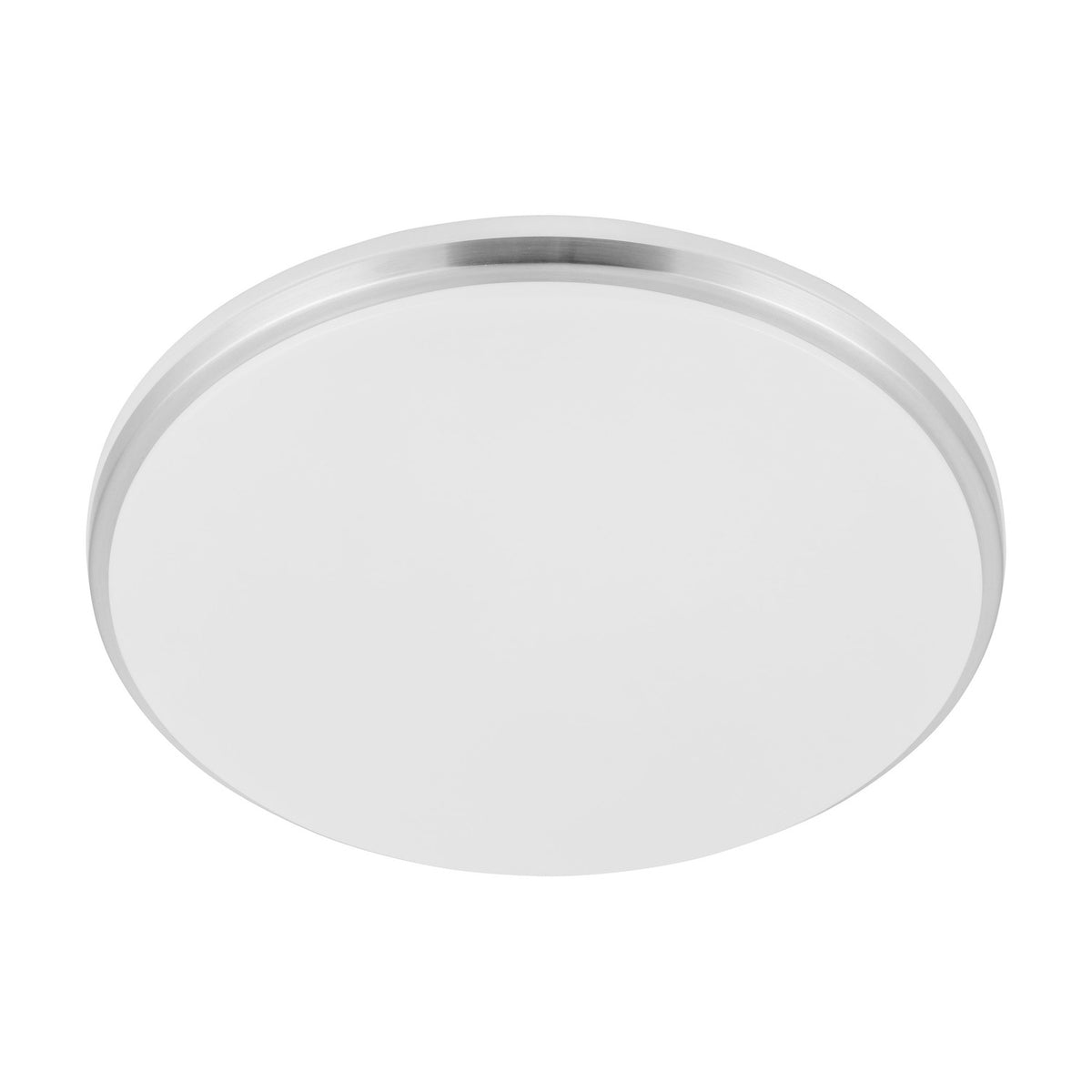 Hirnette LED Flush Ceiling Light - White & Satin Nickel