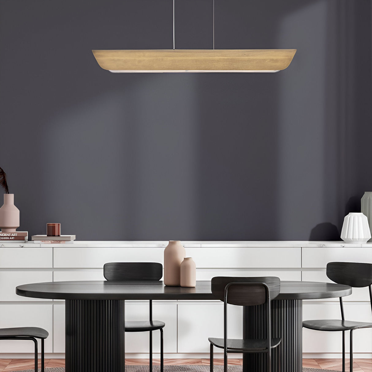 Arco LED Linear Suspension Light 43W 3000K - Heritage Brass
