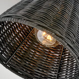 Arti 1 Light Rattan Shade Wall Light - Black