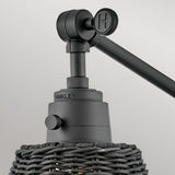 Arti 1 Light Rattan Shade Wall Light - Black