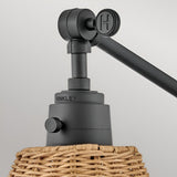 Arti 1 Light Natural Rattan Shade Wall Light - Black