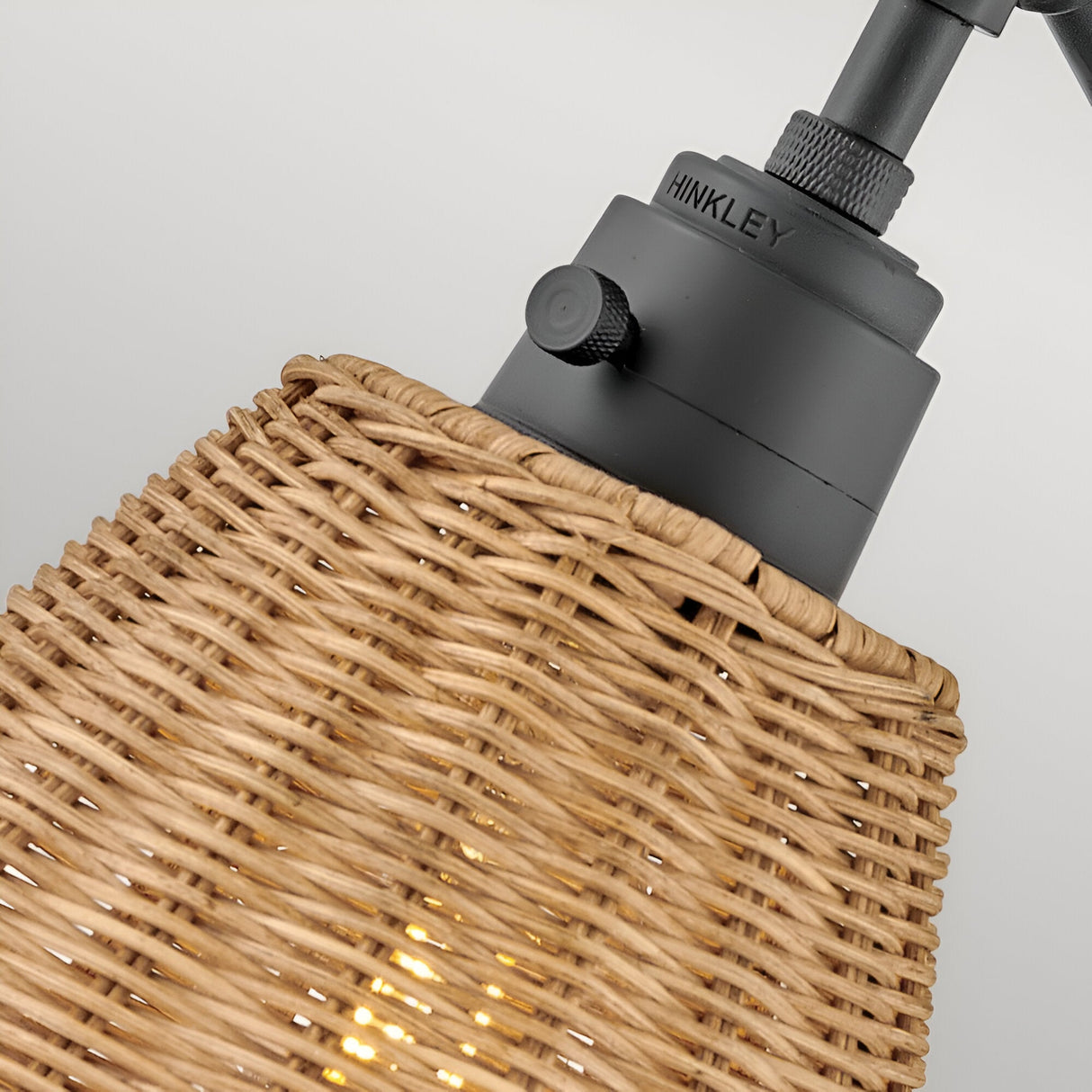 Arti 1 Light Natural Rattan Shade Wall Light - Black