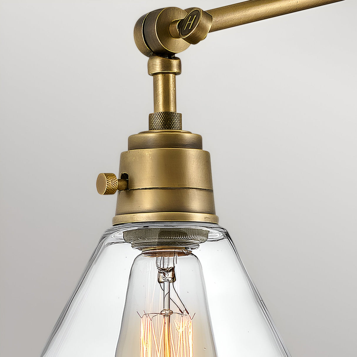 Arti 1 Light Clear Glass Shade Wall Light - Heritage Brass