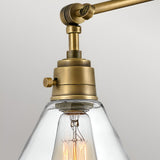 Arti 1 Light Clear Glass Shade Wall Light - Heritage Brass