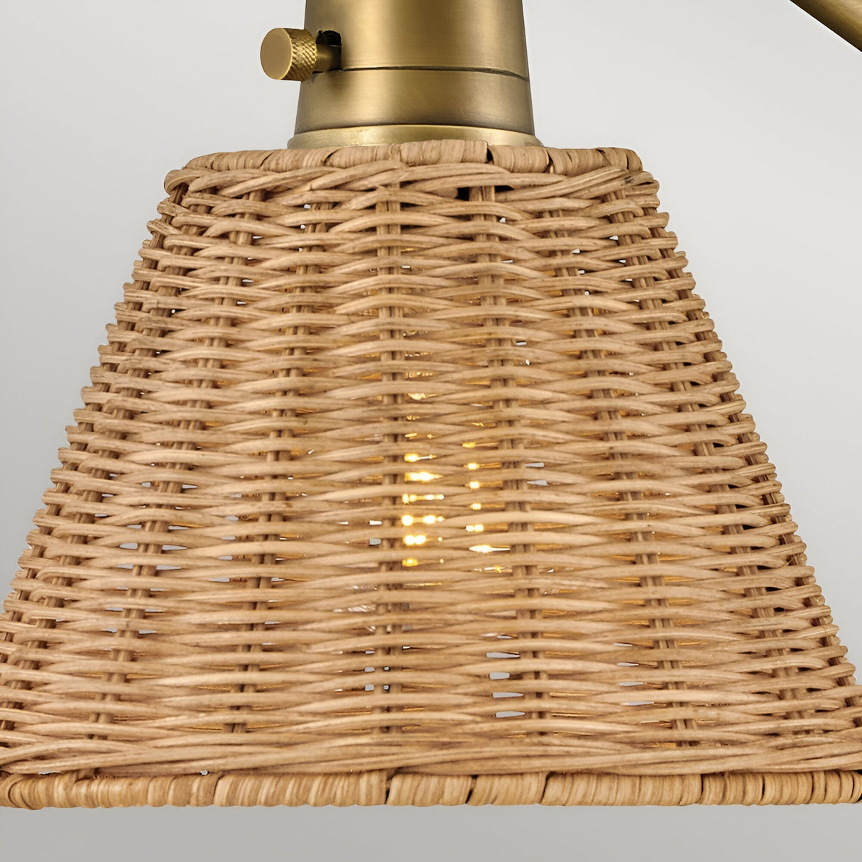 Arti 1 Light Natural Rattan Shade Wall Light - Heritage Brass