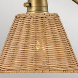 Arti 1 Light Natural Rattan Shade Wall Light - Heritage Brass