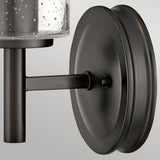 Collier 1 Light Clear Seeded Glass Wall Light - Black Oxide