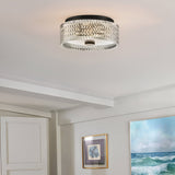 Elle 2 Light Glass Small Flush - Black