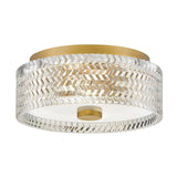 Elle 2 Light Glass Small Flush - Heritage Brass