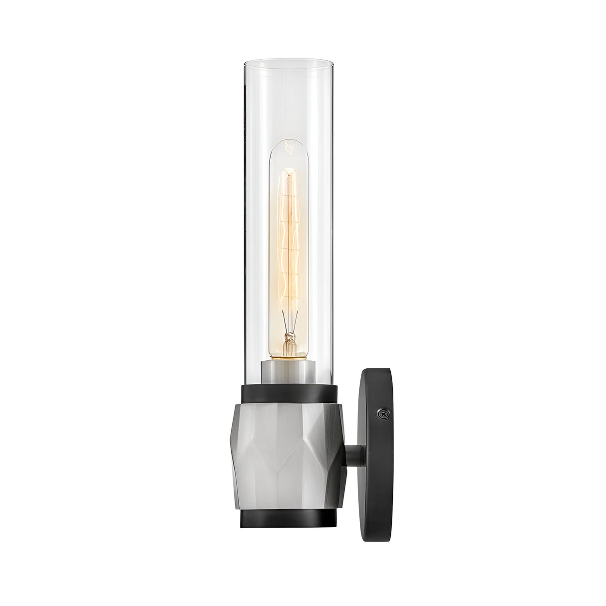 Ellison 1 Light Bathroom Wall Light - Black With Brushed Nickel