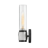 Ellison 1 Light Bathroom Wall Light - Black With Brushed Nickel