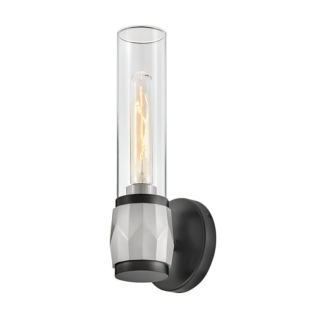 Ellison 1 Light Bathroom Wall Light - Black With Brushed Nickel