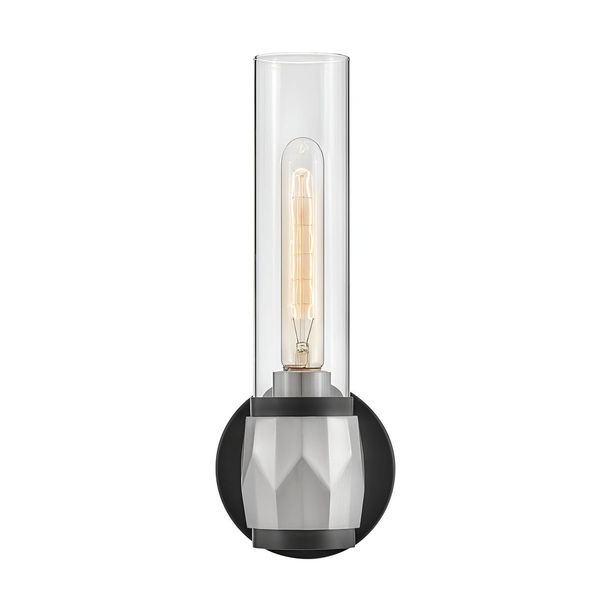 Ellison 1 Light Bathroom Wall Light - Black With Brushed Nickel