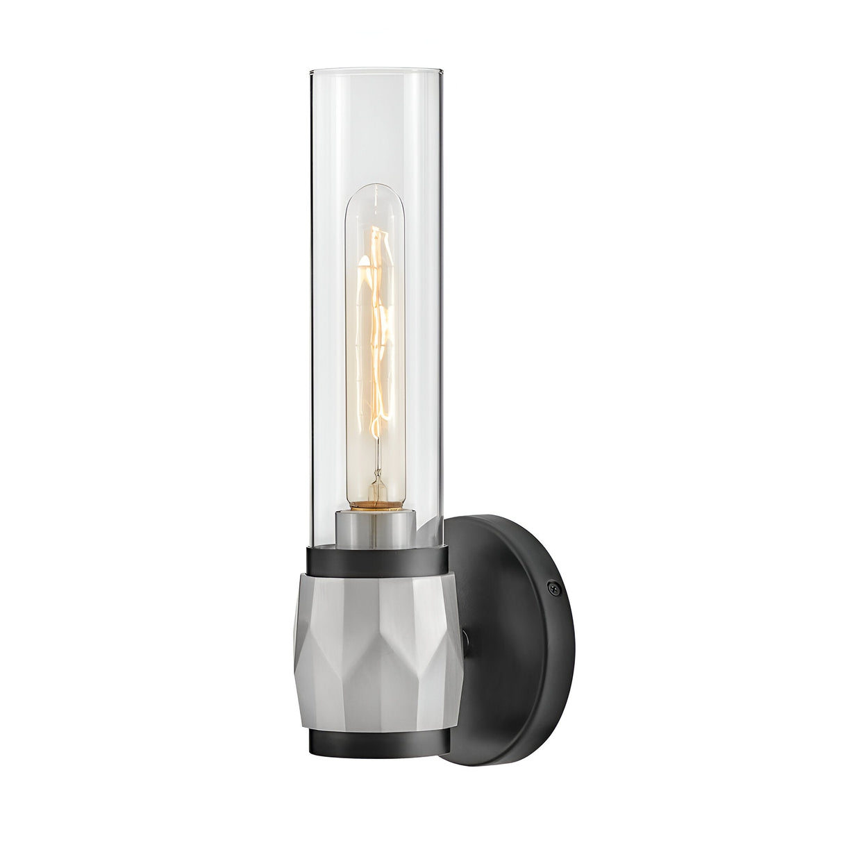 Ellison 1 Light Bathroom Wall Light - Black With Brushed Nickel