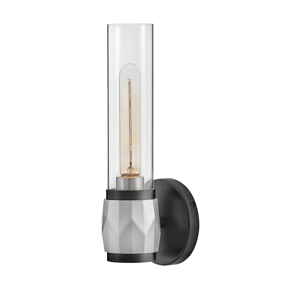 Ellison 1 Light Bathroom Wall Light - Black With Brushed Nickel