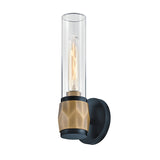 Ellison 1 Light Bathroom Wall Light - Black With Heritage Brass