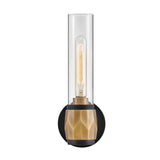 Ellison 1 Light Bathroom Wall Light - Black With Heritage Brass