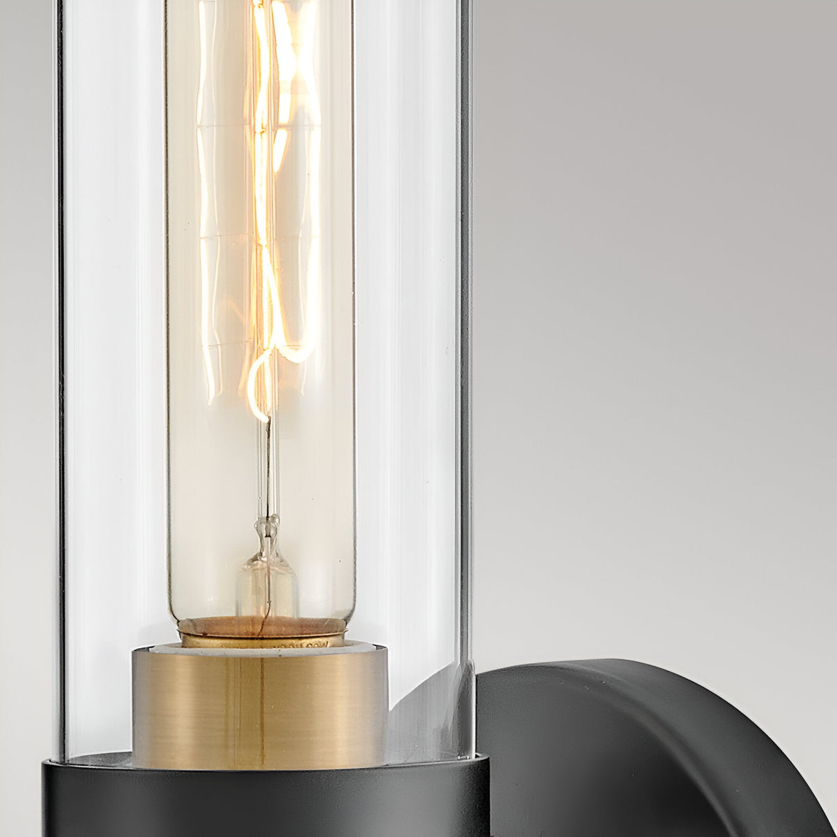 Ellison 1 Light Bathroom Wall Light - Black With Heritage Brass